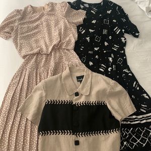 Vintage bundle-JSJ dress, Rabbit Rabbit Rabbit dress, Positive Attitude blouse